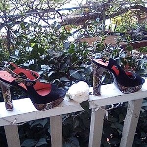 Via Spiga High High Heels Leather Snake Skin Size 10 M Made In Italy.